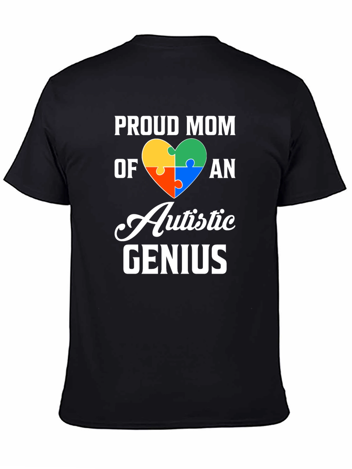 Camiseta Negra: Orgullosa Mamá de un Genio Autista