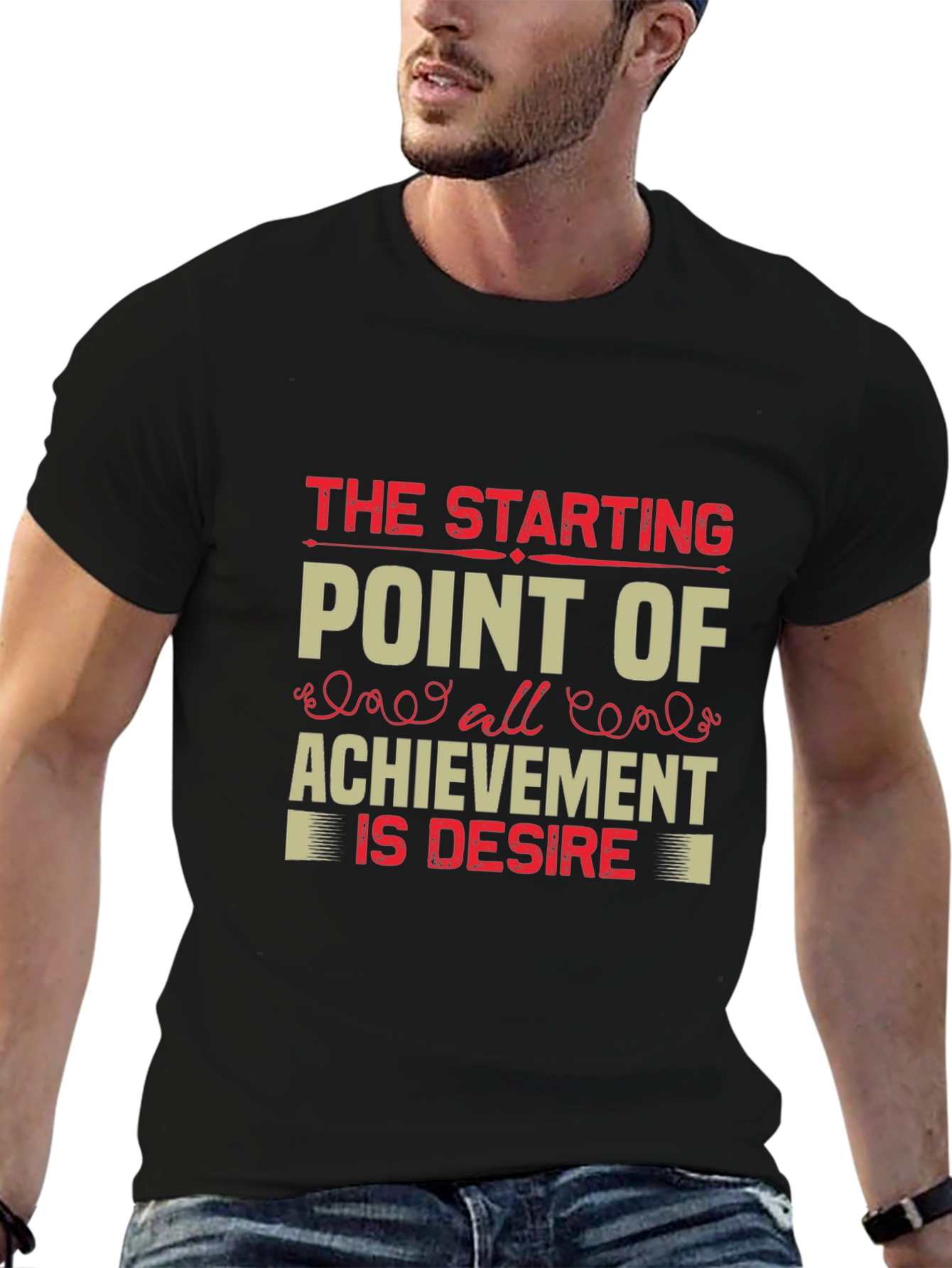 Camiseta Negra con Impresión Motivacional