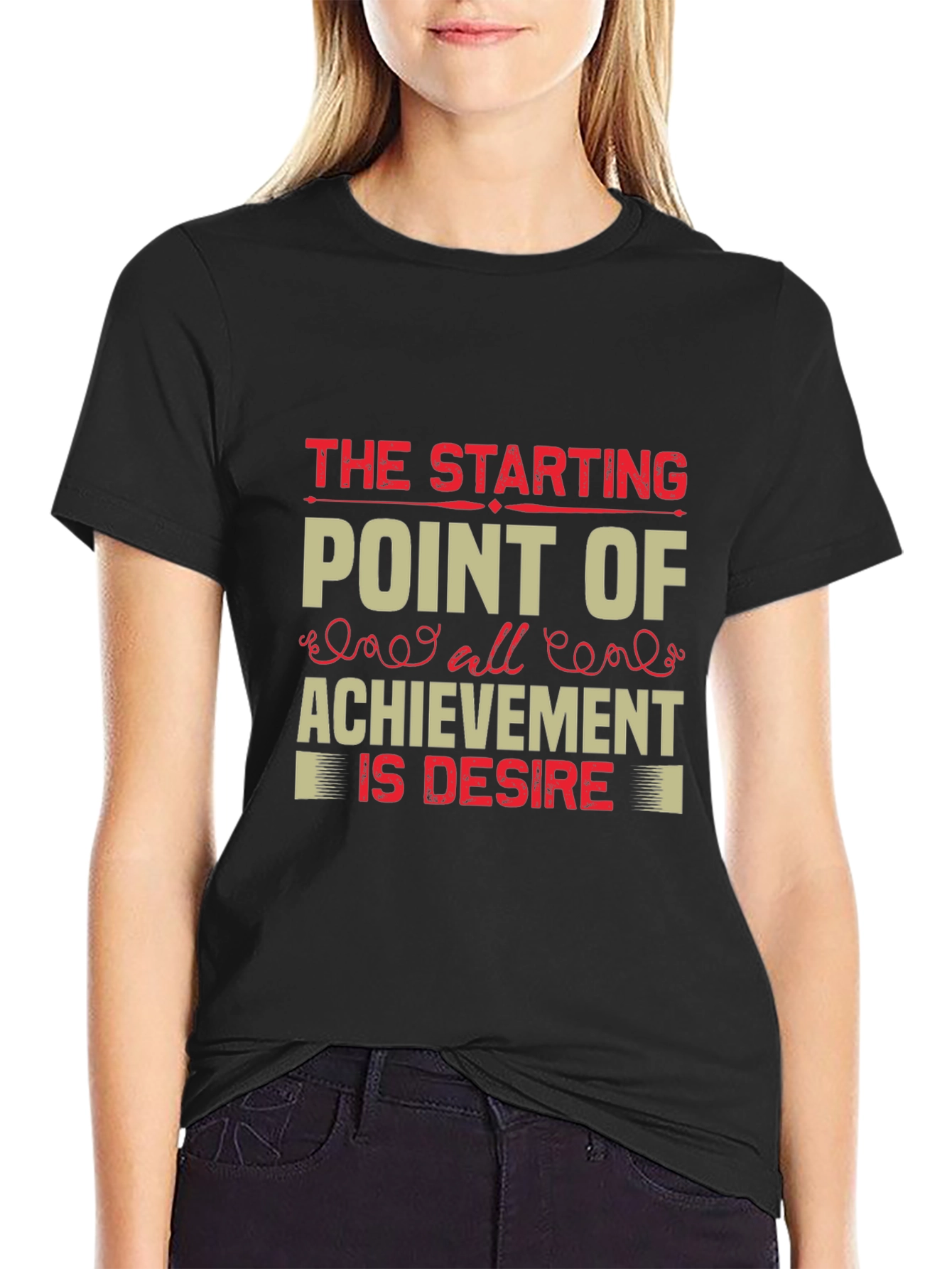 Camiseta Negra con Impresión Motivacional