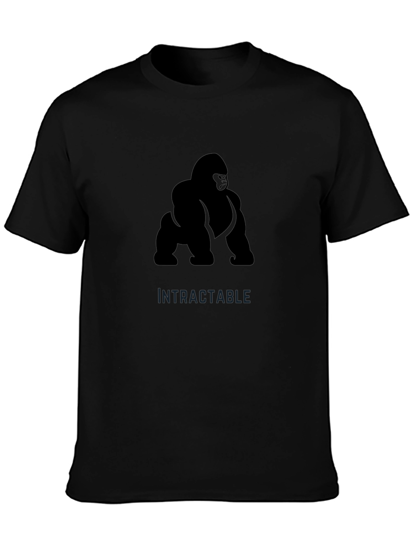Camiseta Negra Hombre: Diseño Gorila Intractable
