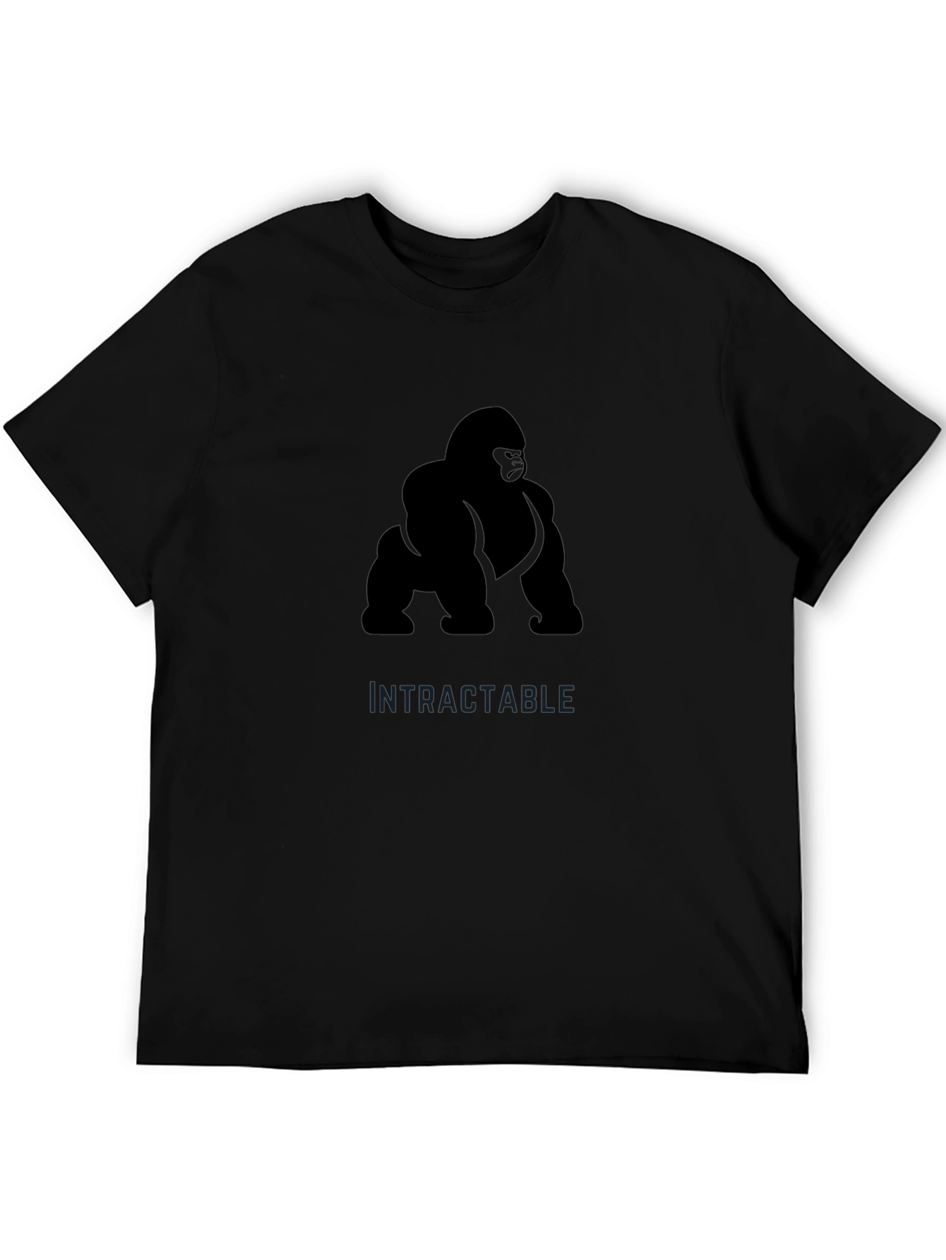 Camiseta Negra Hombre: Diseño Gorila Intractable