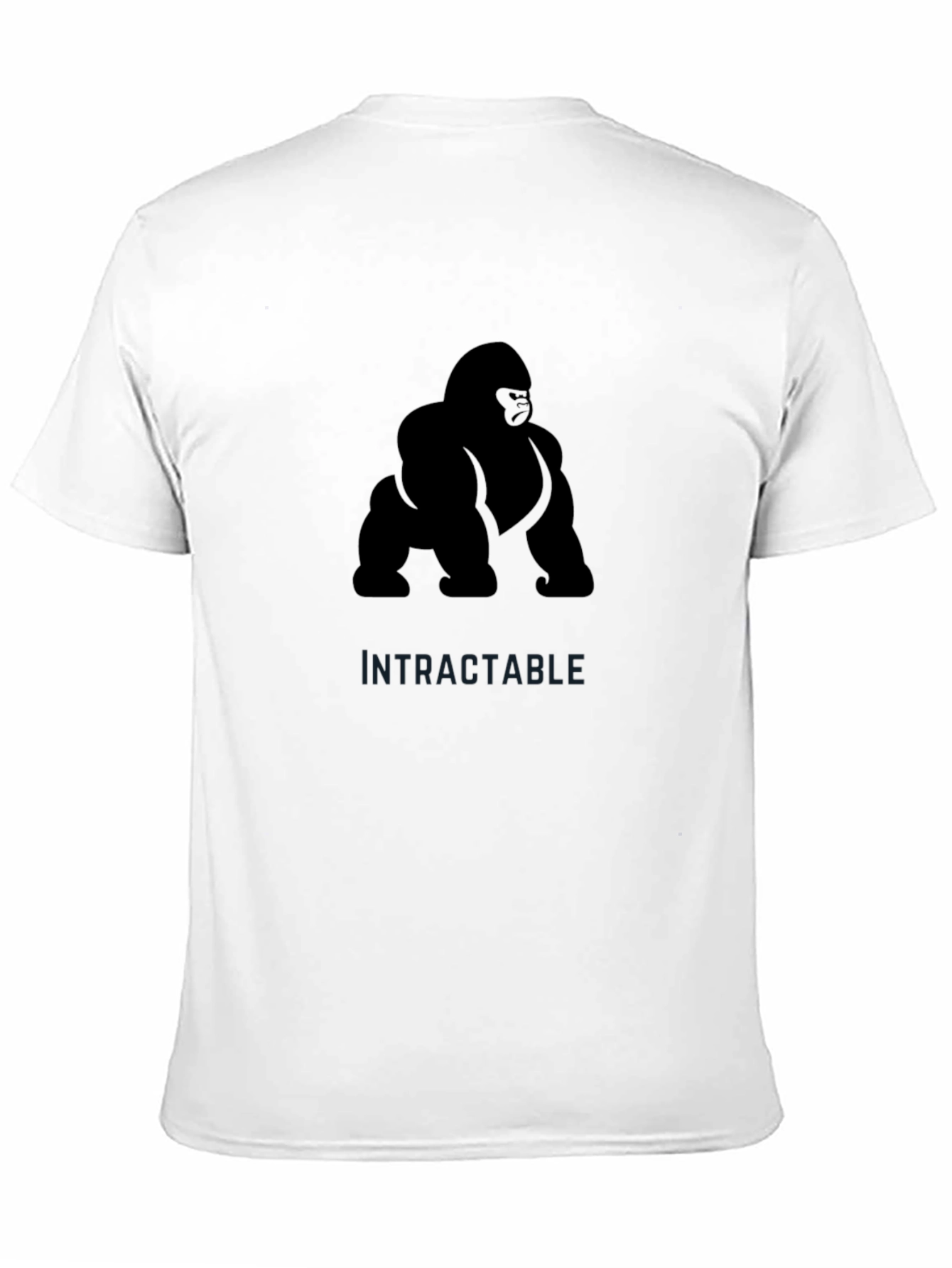 Camiseta Negra Hombre: Diseño Gorila Intractable