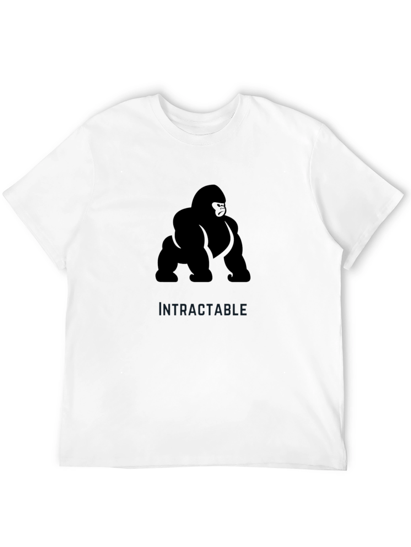 Camiseta Negra Hombre: Diseño Gorila Intractable