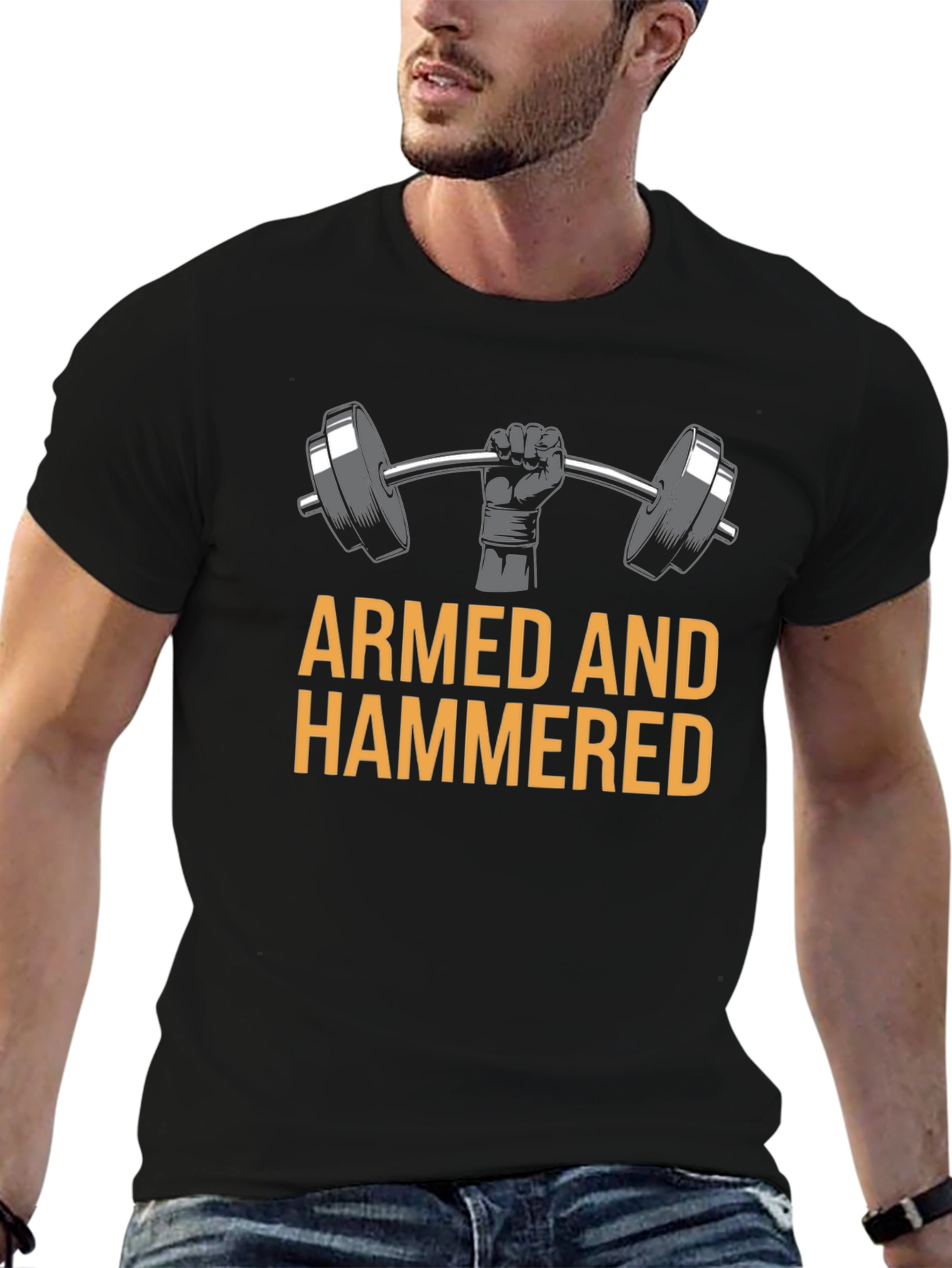Camiseta Negra Armed and Hammered Gym
