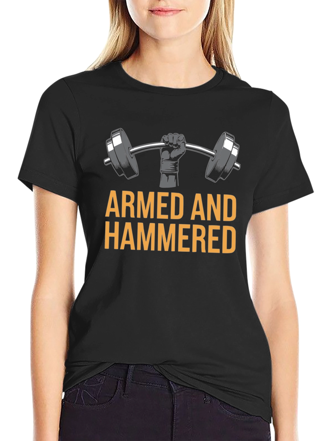 Camiseta Negra Armed and Hammered Gym