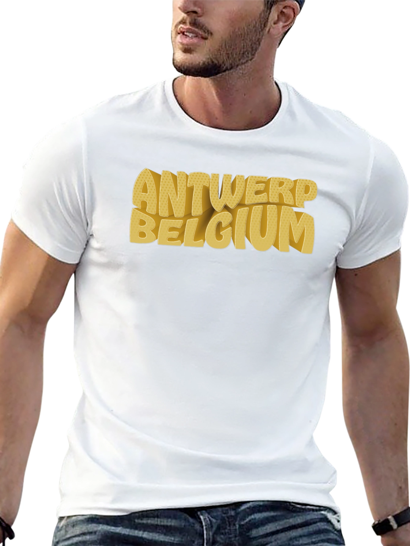 Camiseta Negra Antwerp Belgium Urbana