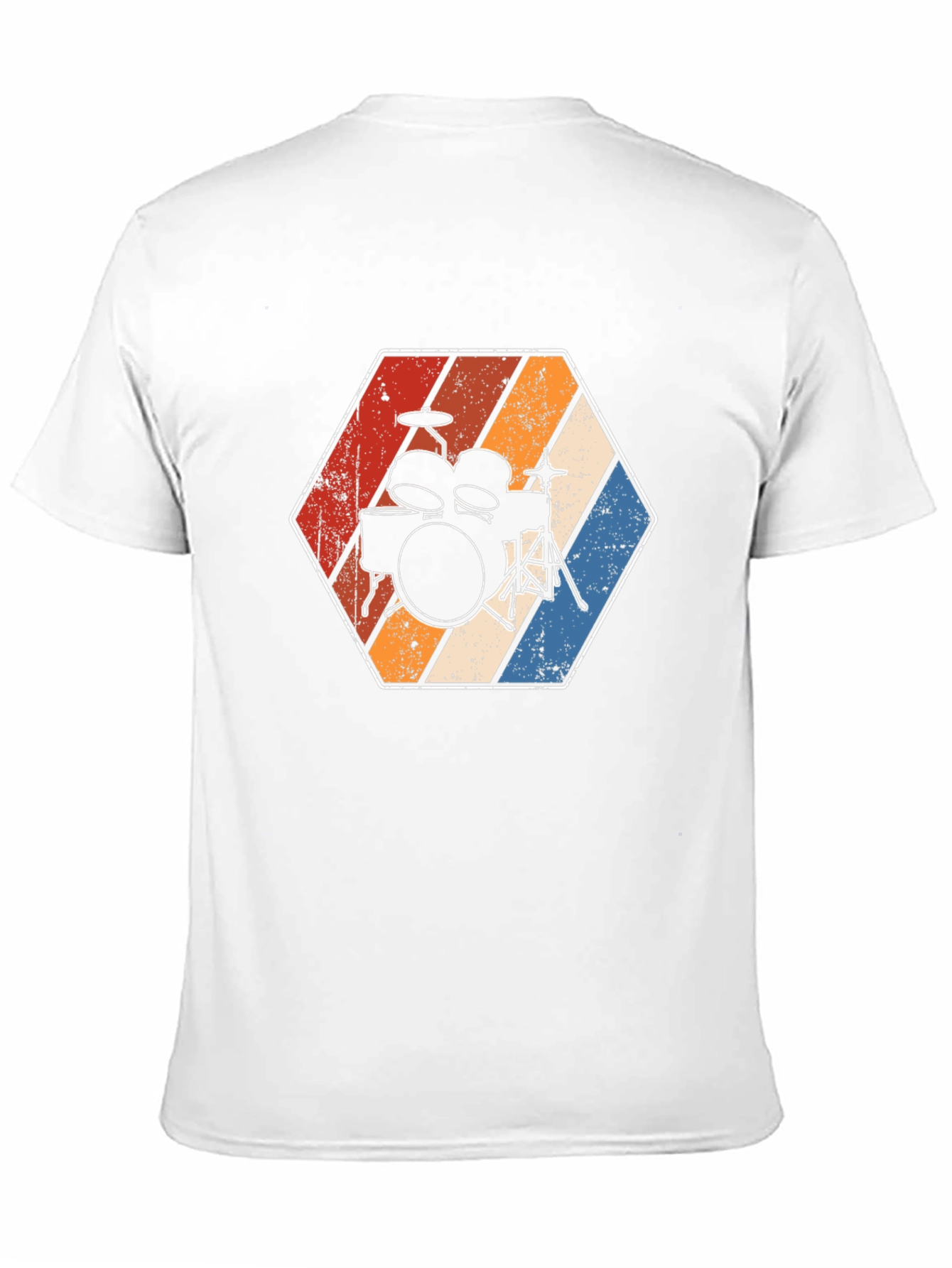Camiseta Negra con Diseño de Batería Retro