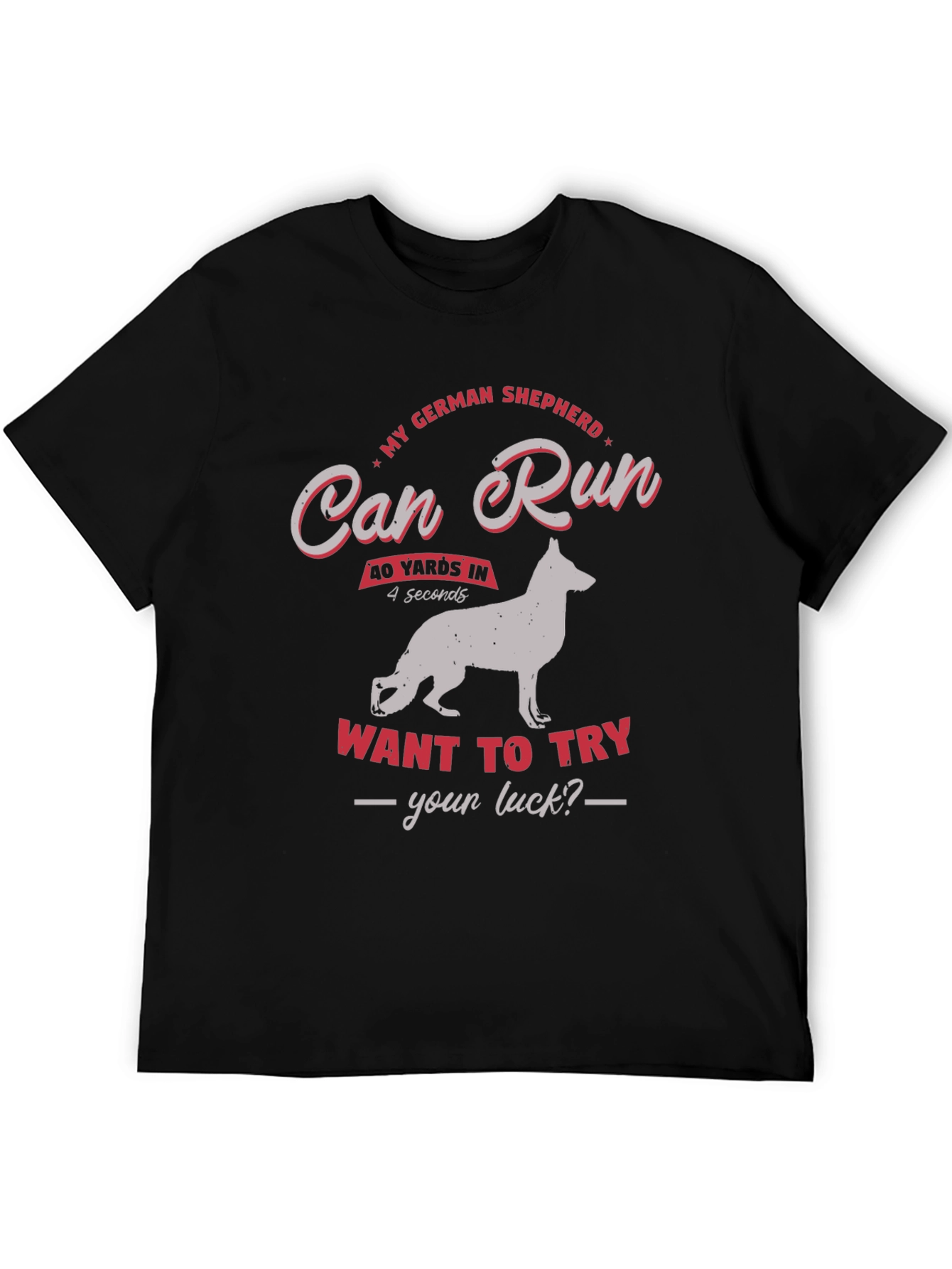 Camiseta Hombre Diseño German Shepherd Can Run