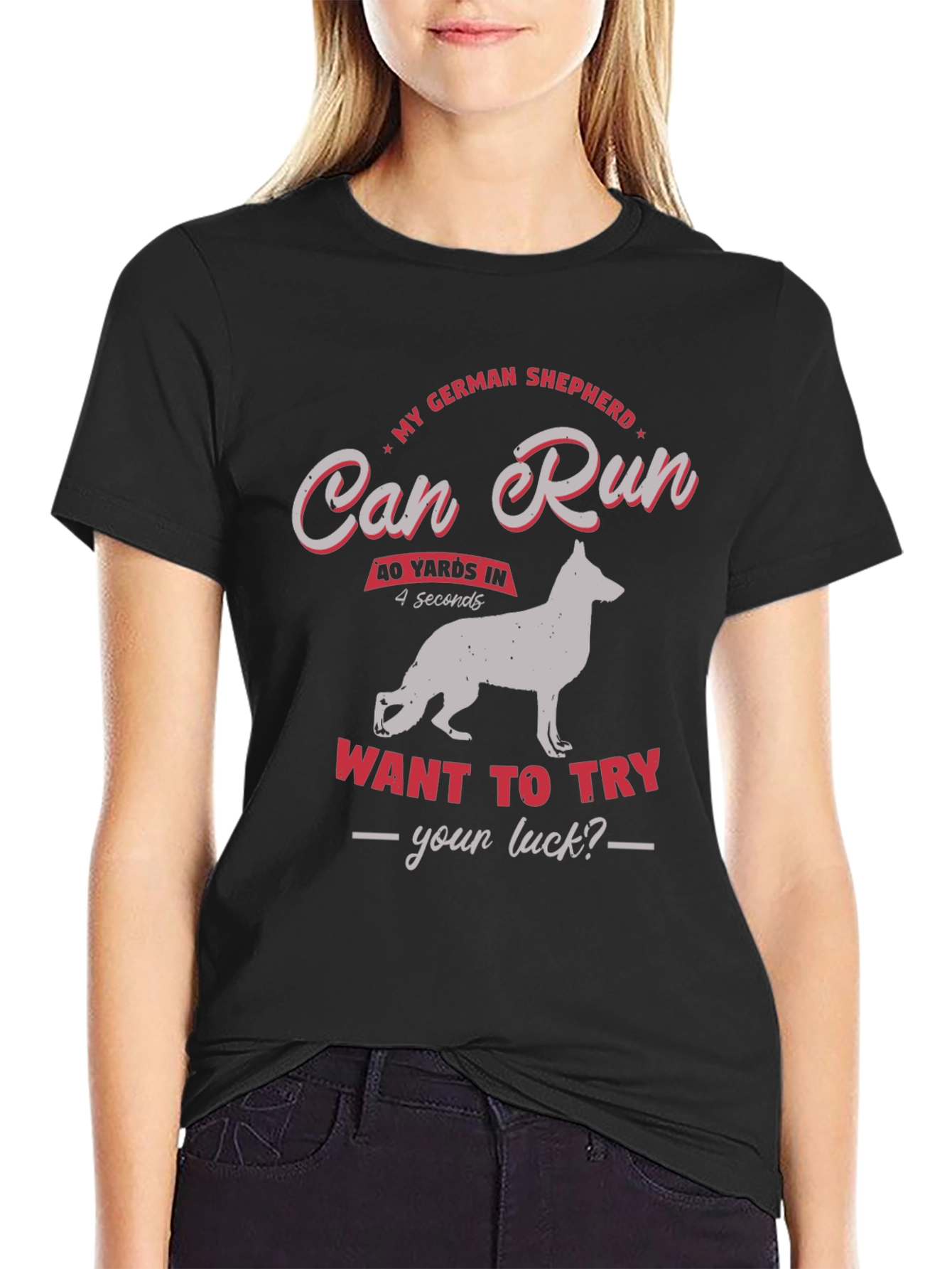 Camiseta Hombre Diseño German Shepherd Can Run