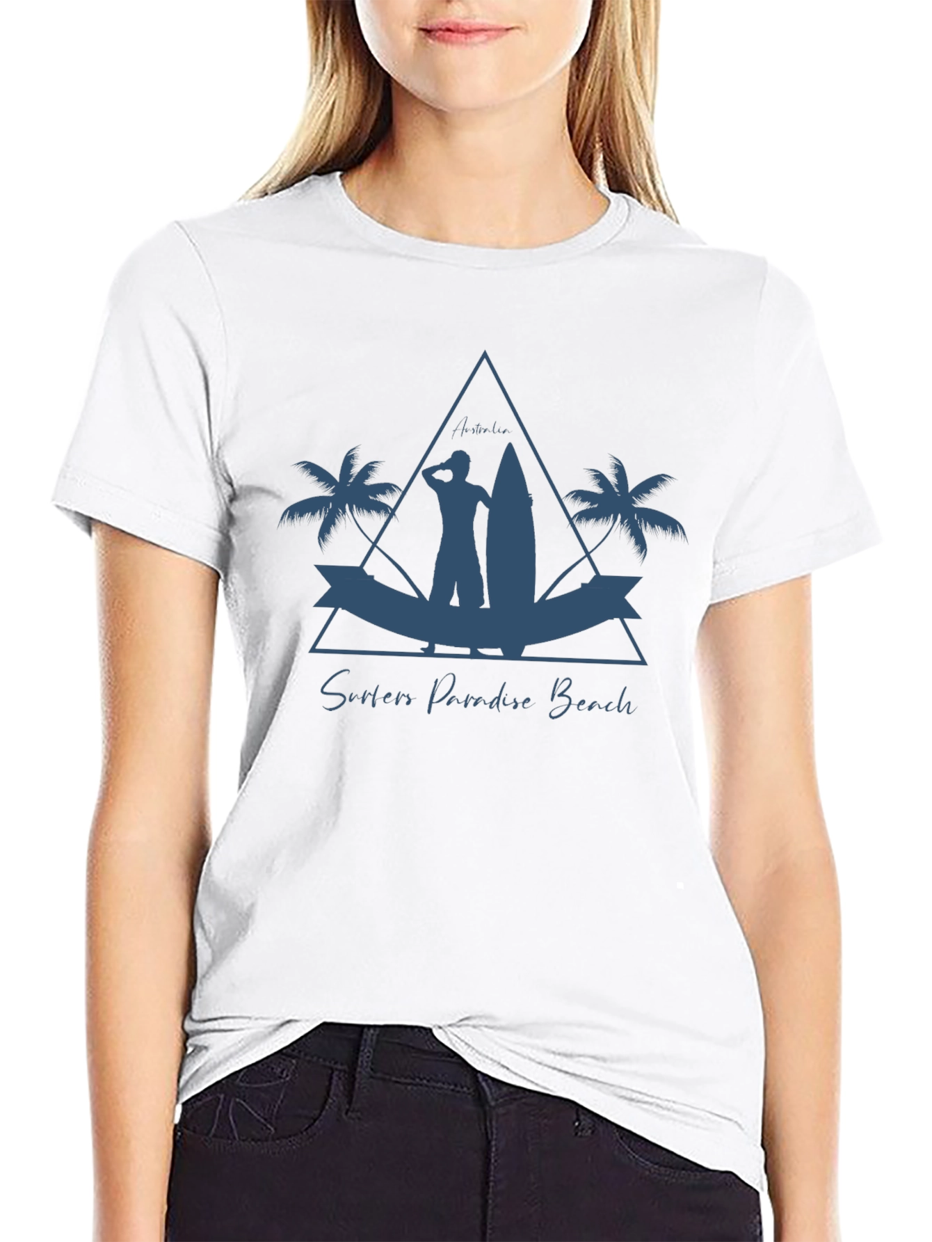 Camiseta Hombre Negra Surfers Paradise