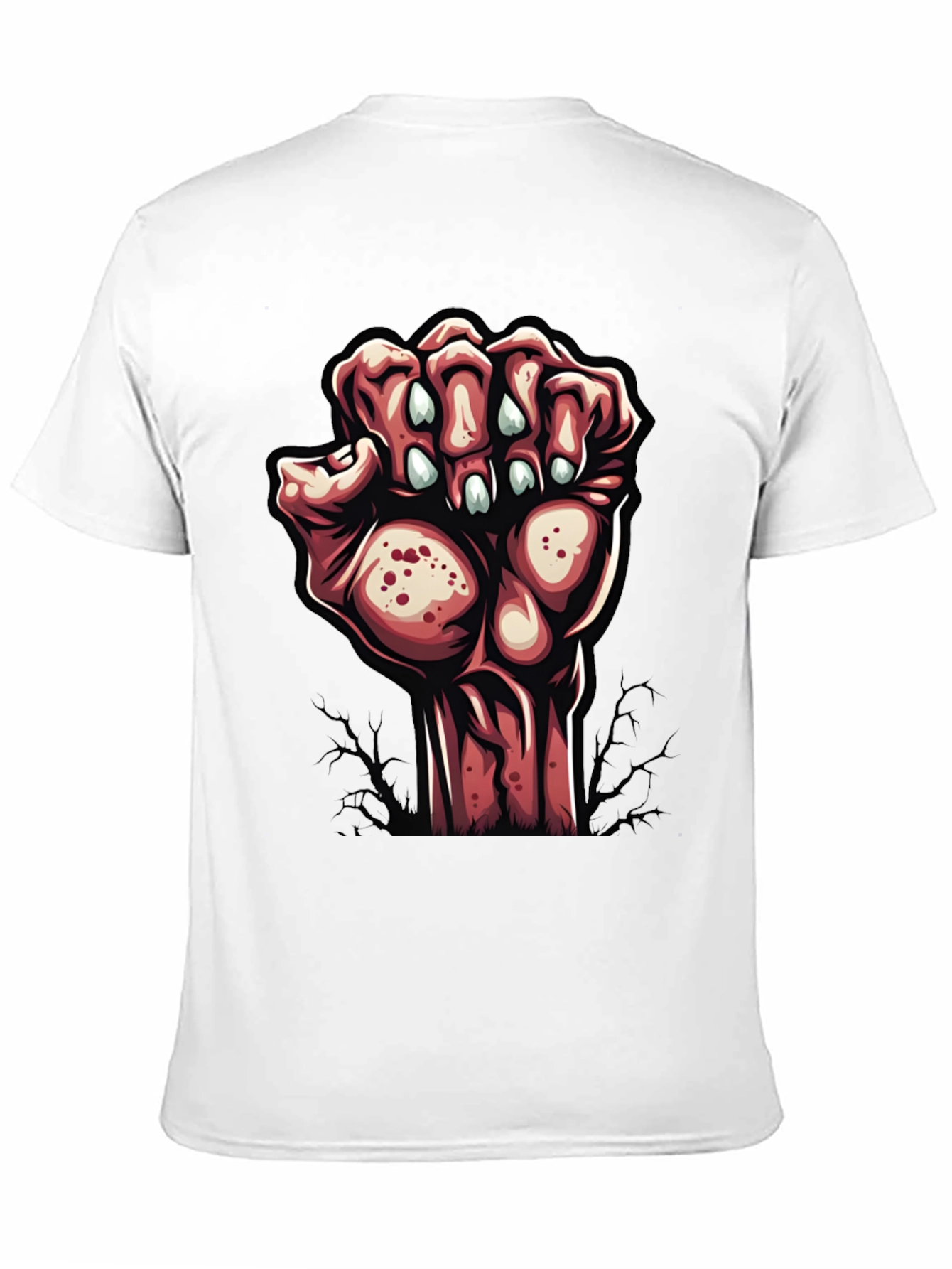 Camiseta Negra con Diseño de Mano Zombie