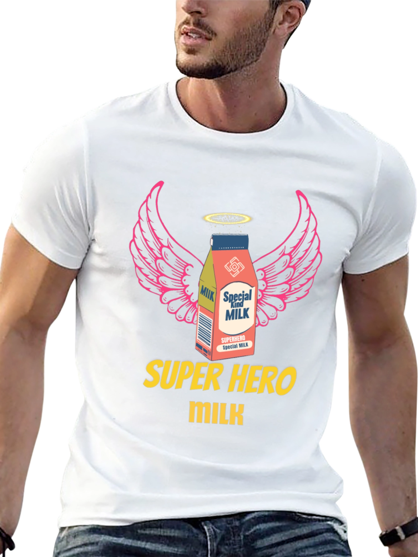 Camiseta Negra Super Hero Milk Diseño Original
