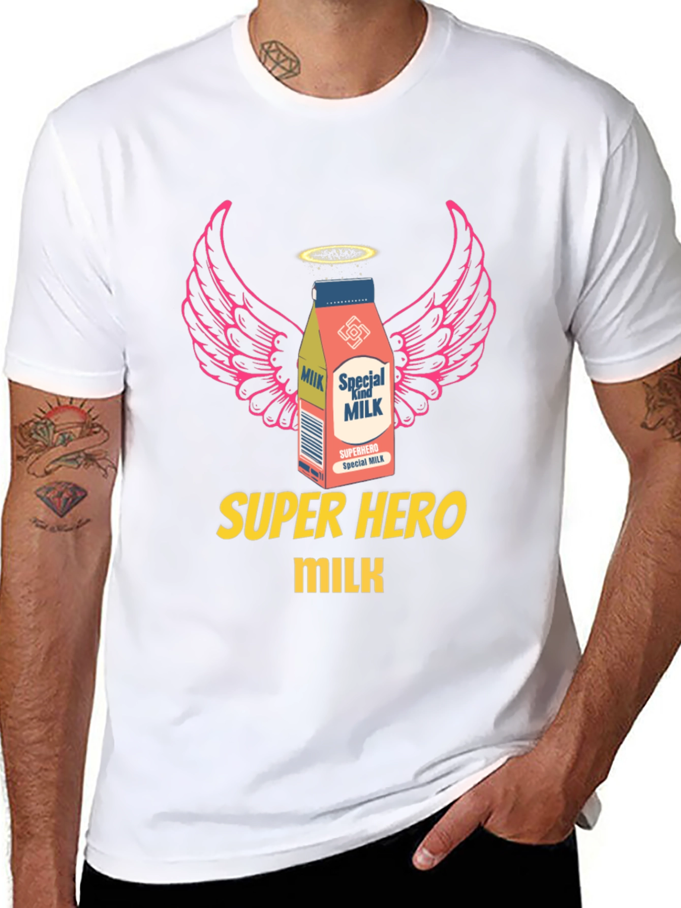 Camiseta Negra Super Hero Milk Diseño Original