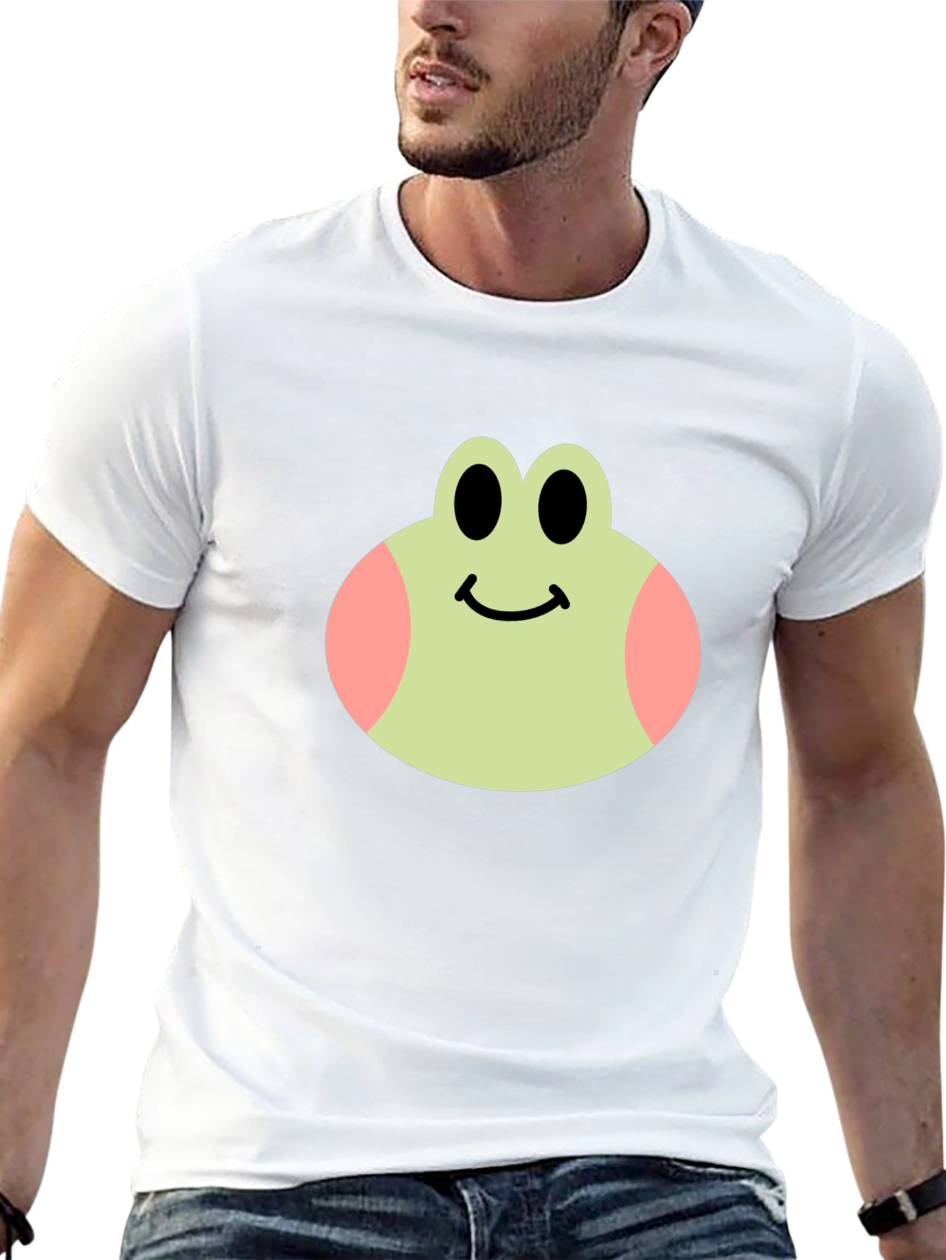 Camiseta Negra con Diseño de Rana Feliz