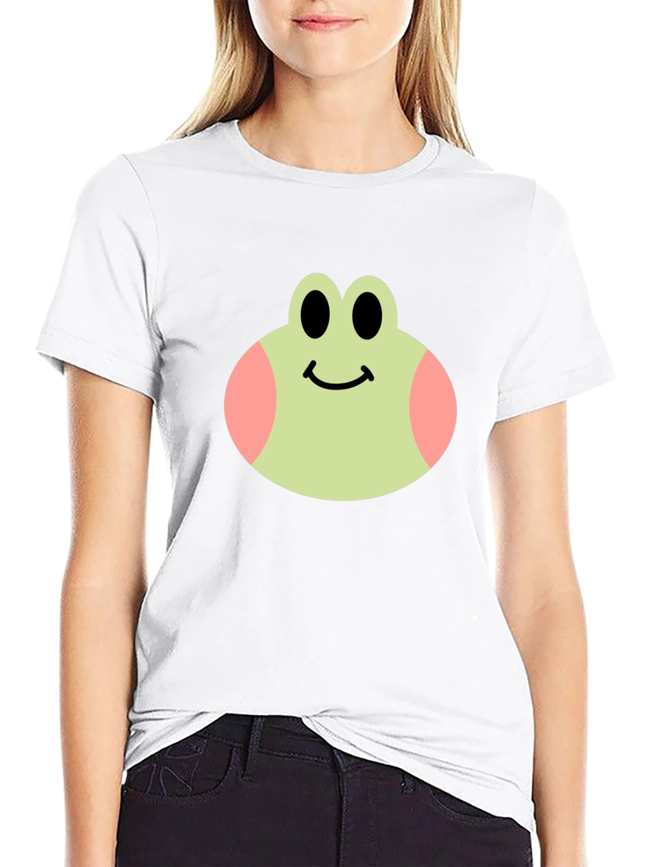 Camiseta Negra con Diseño de Rana Feliz
