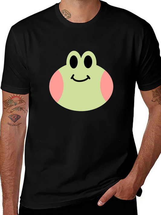 Camiseta Negra con Diseño de Rana Feliz
