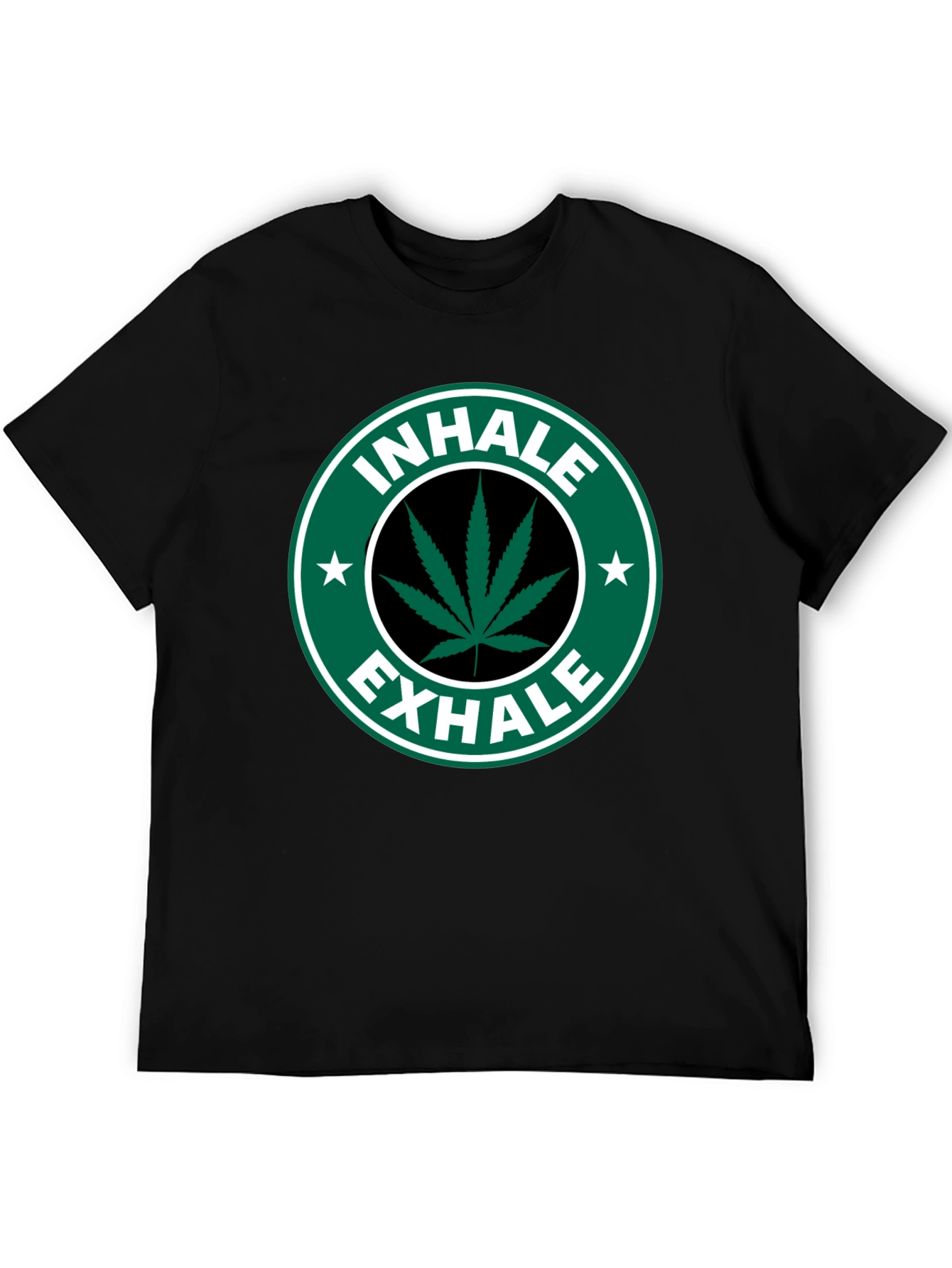 Camiseta Negra Inhale Exhale Marihuana