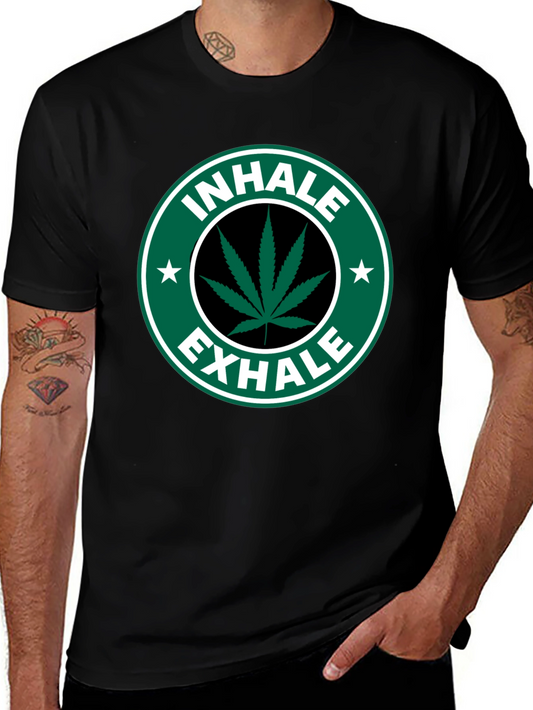 Camiseta Negra Inhale Exhale Marihuana