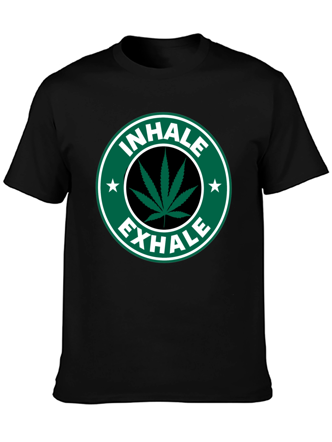 Camiseta Negra Inhale Exhale Marihuana
