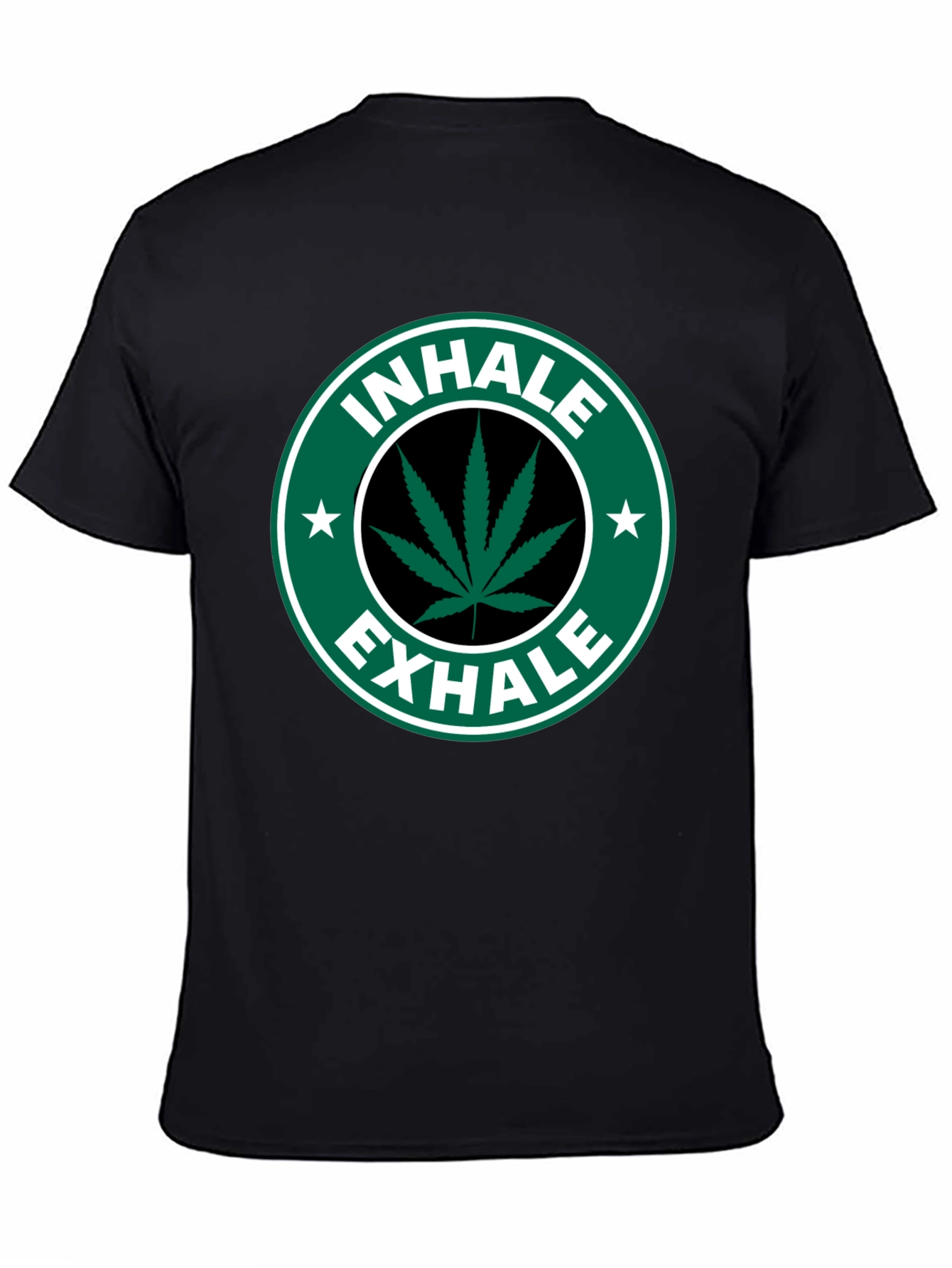 Camiseta Negra Inhale Exhale Marihuana