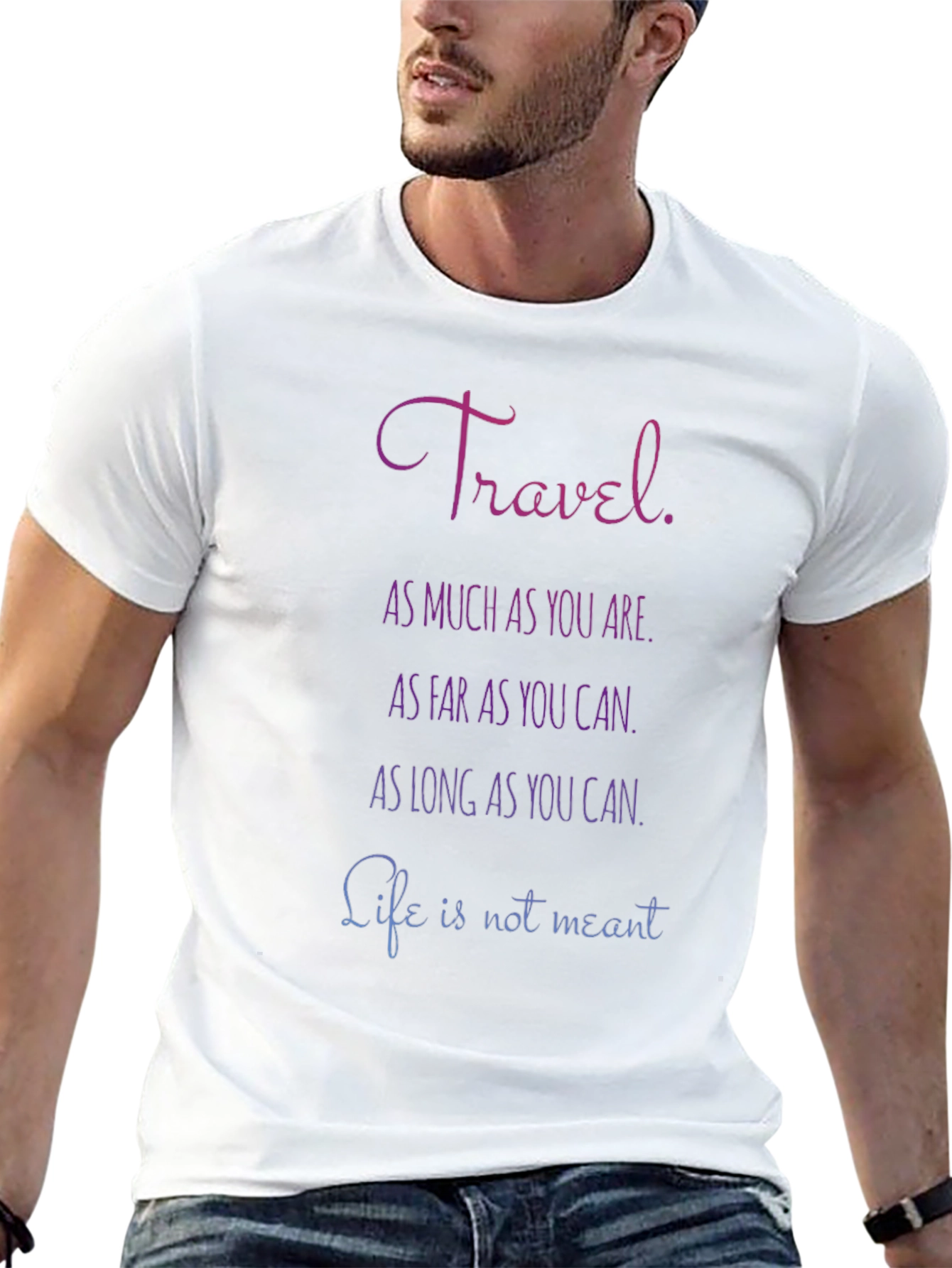 Camiseta Negra con Mensaje Inspirador de Viajes