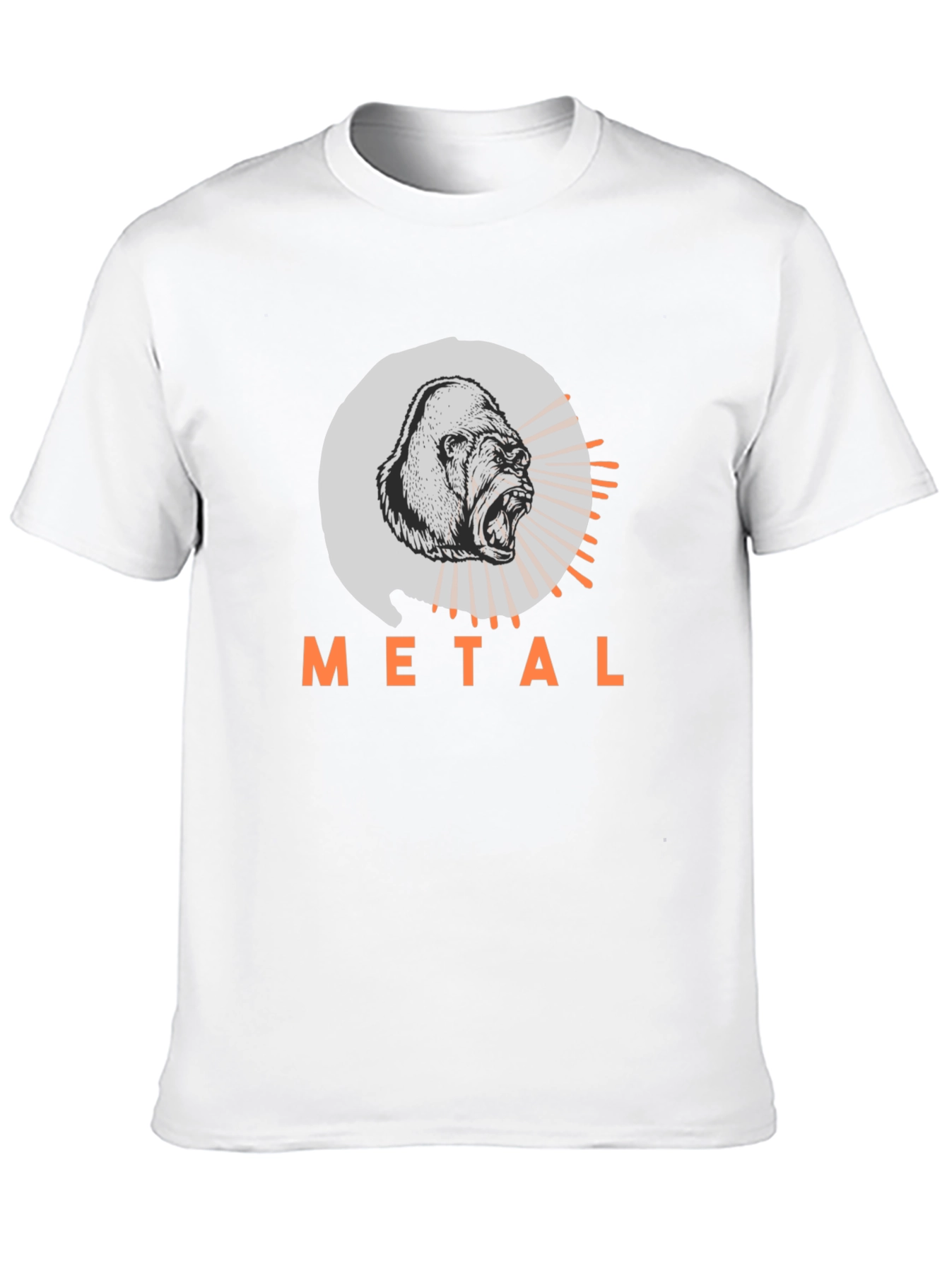 Camiseta Negra con Diseño de Gorila Metalero