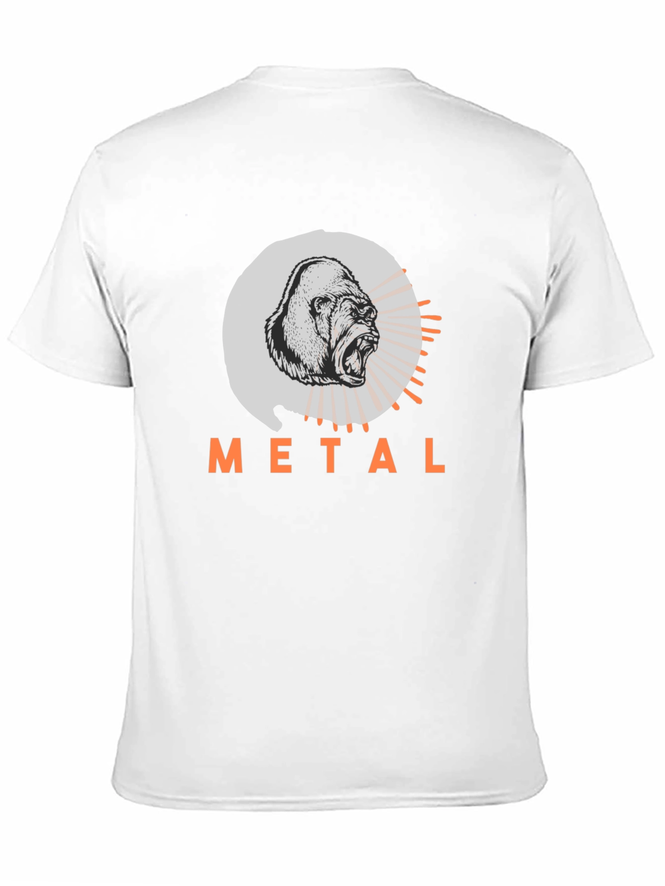Camiseta Negra con Diseño de Gorila Metalero