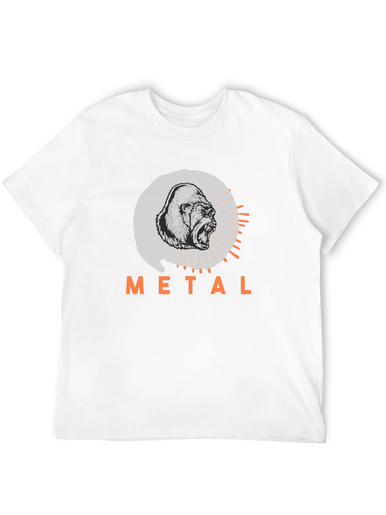 Camiseta Negra con Diseño de Gorila Metalero