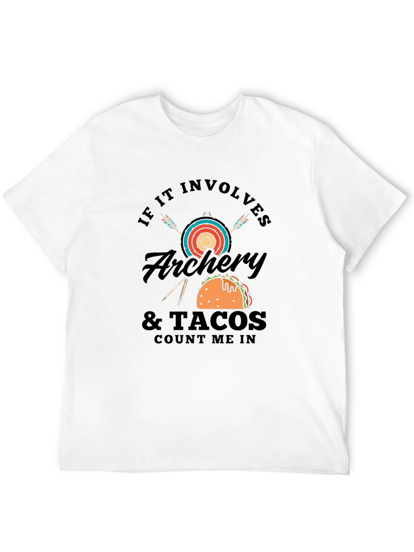 Camiseta Negra Hombre: Arqueria y Tacos