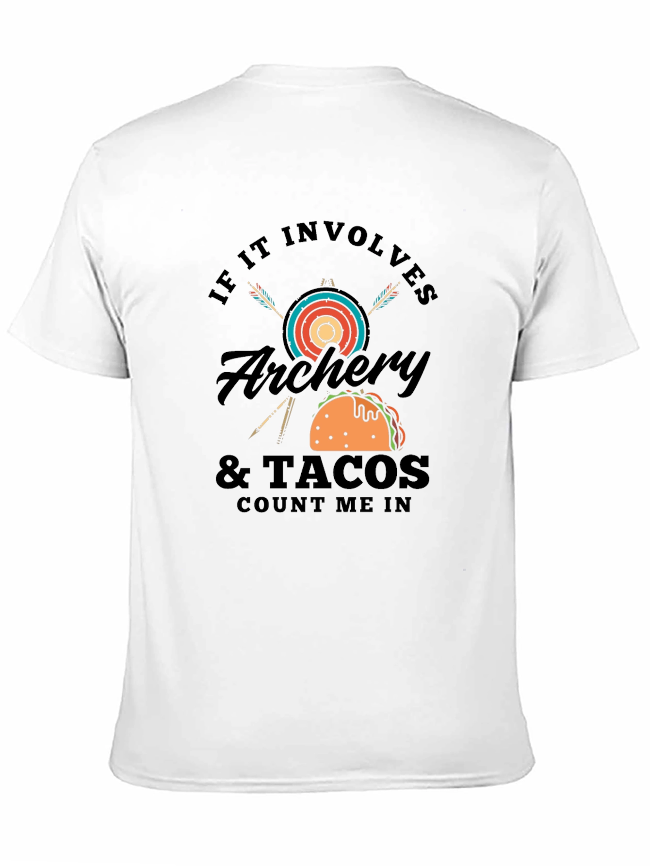 Camiseta Negra Hombre: Arqueria y Tacos