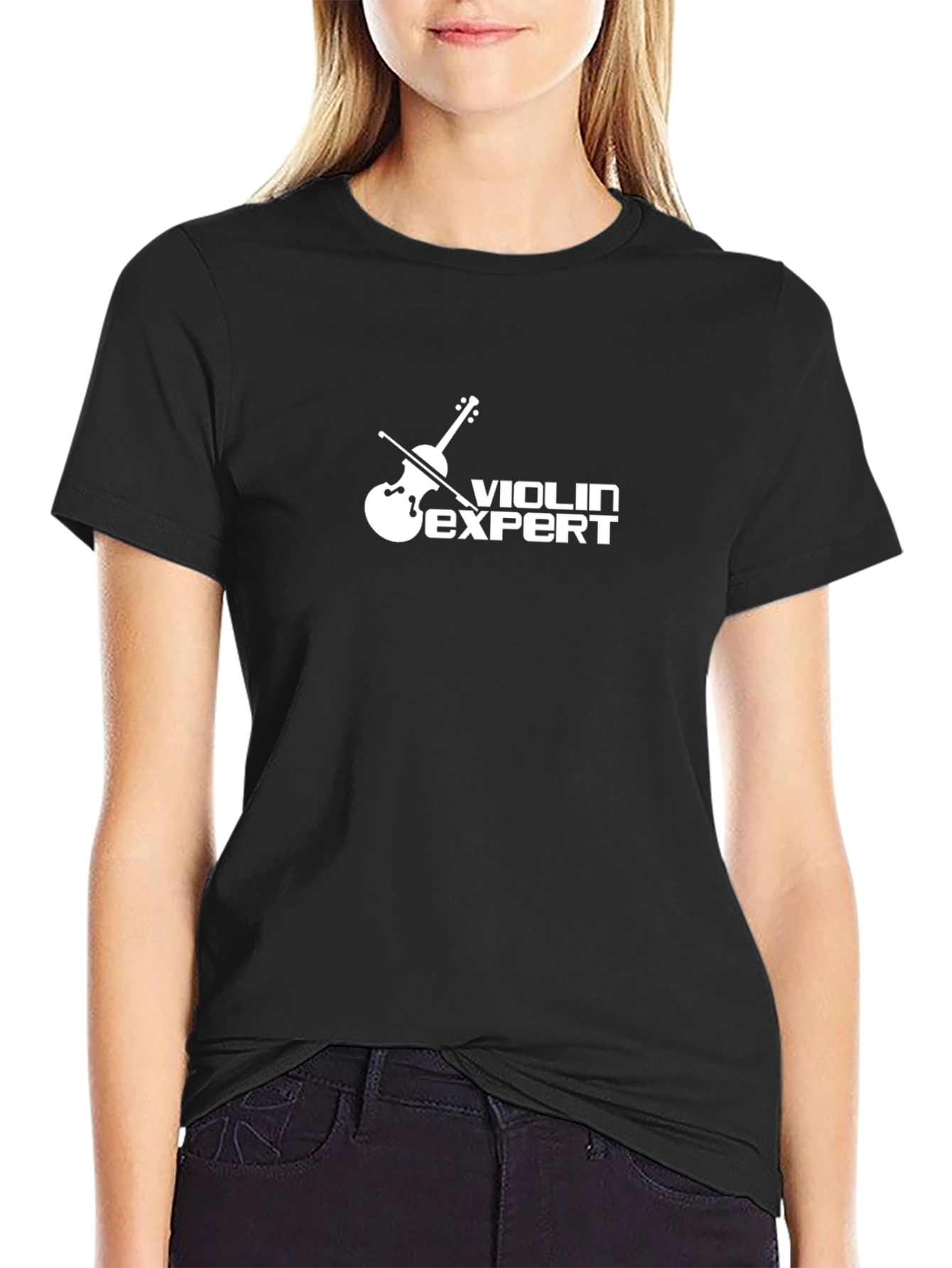 Camiseta Negra Violin Expert para Amantes de la Música
