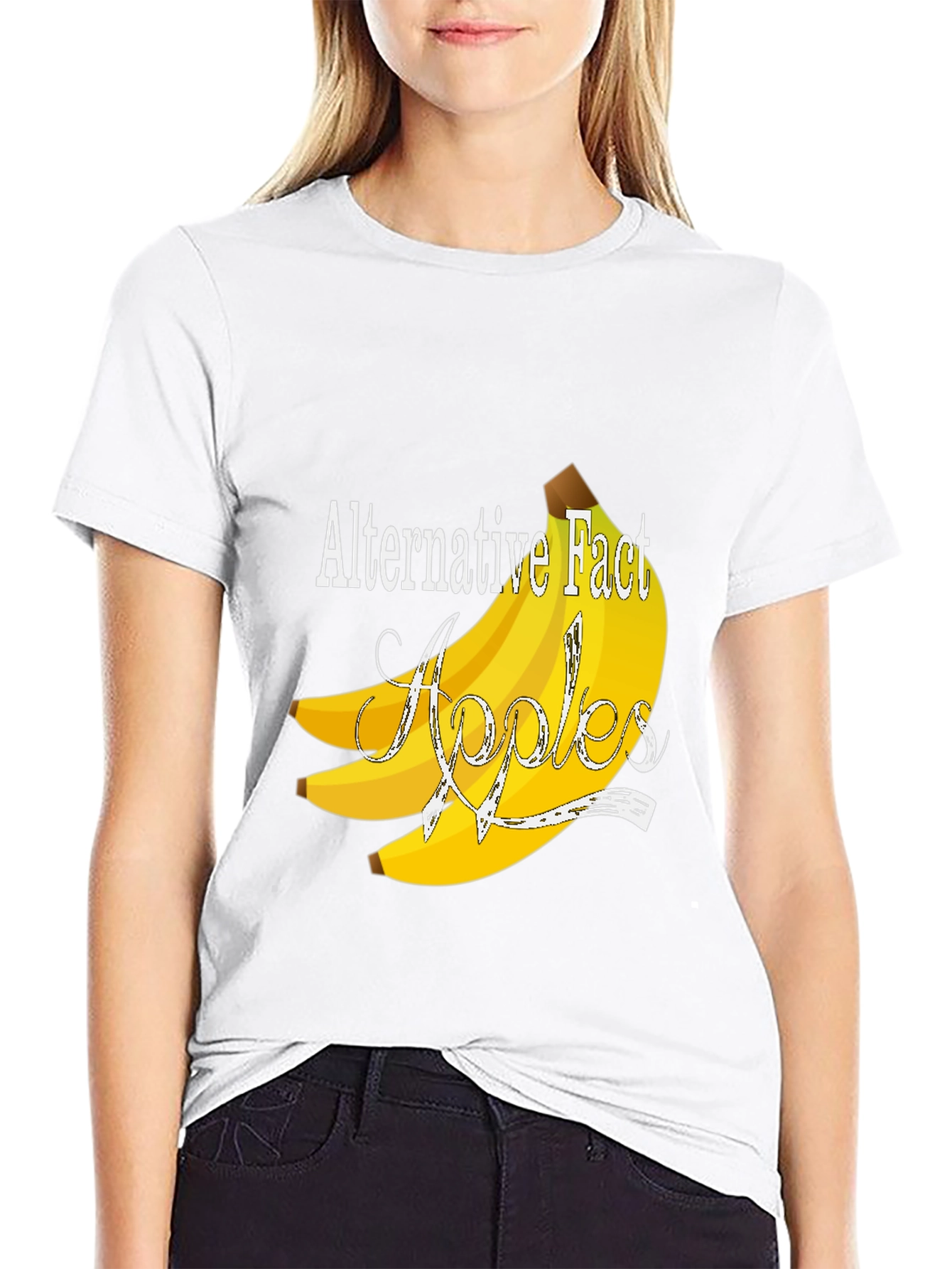 Camiseta Negra Divertida: Hecho Alternativo - Plátanos