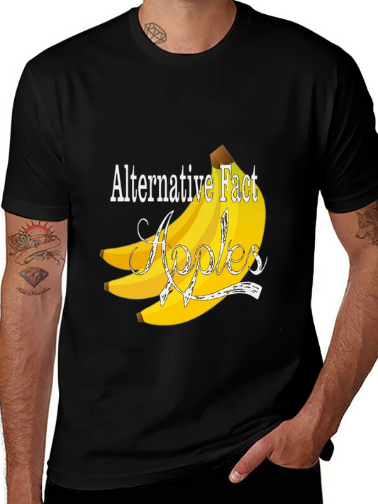 Camiseta Negra Divertida: Hecho Alternativo - Plátanos