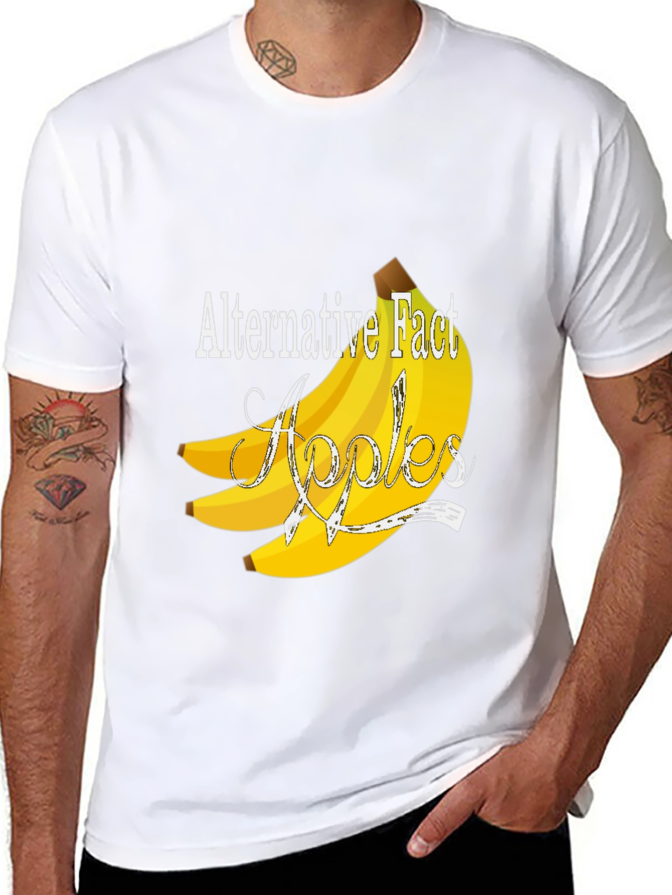 Camiseta Negra Divertida: Hecho Alternativo - Plátanos