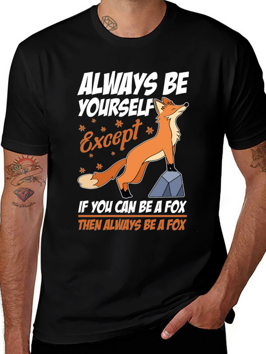 Camiseta Negra con Diseño de Zorro y Frase Inspiradora