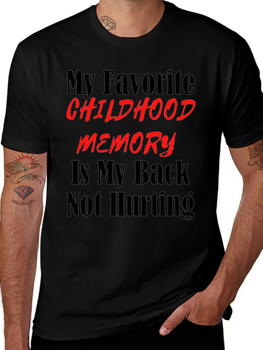 Camiseta negra con frase divertida sobre la infancia