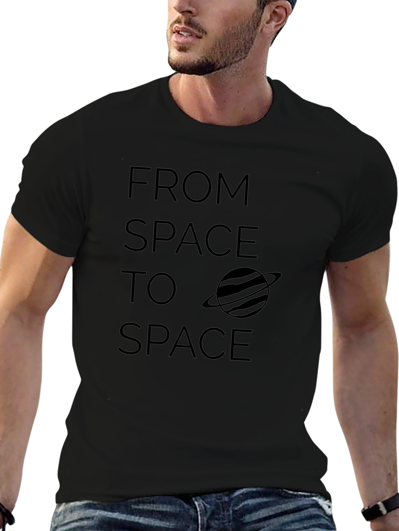 Camiseta Negra Espacial: De Espacio a Espacio