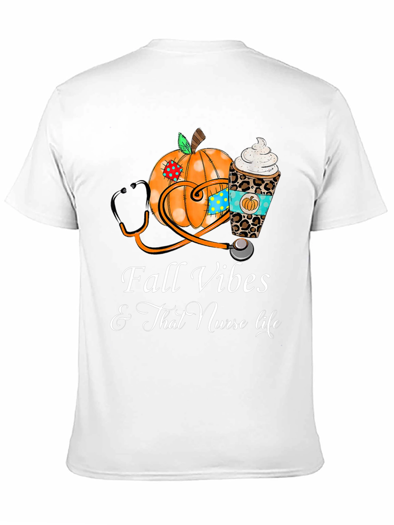 Camiseta Fall Vibes para Enfermeras en Otoño