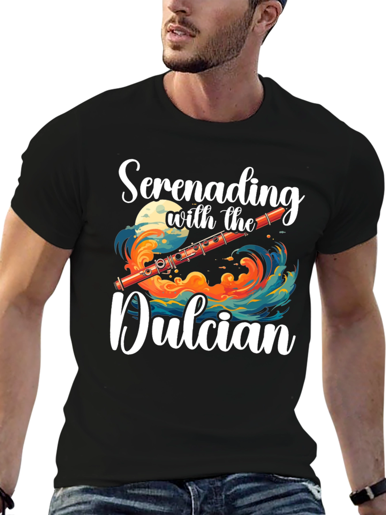 Camiseta Negra Serenata con el Dulcian