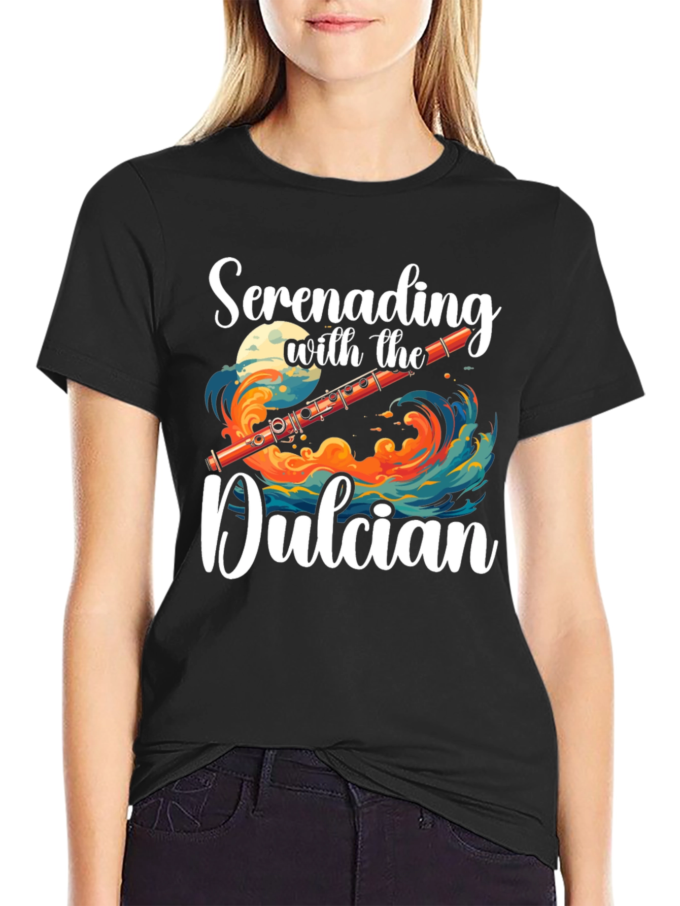 Camiseta Negra Serenata con el Dulcian