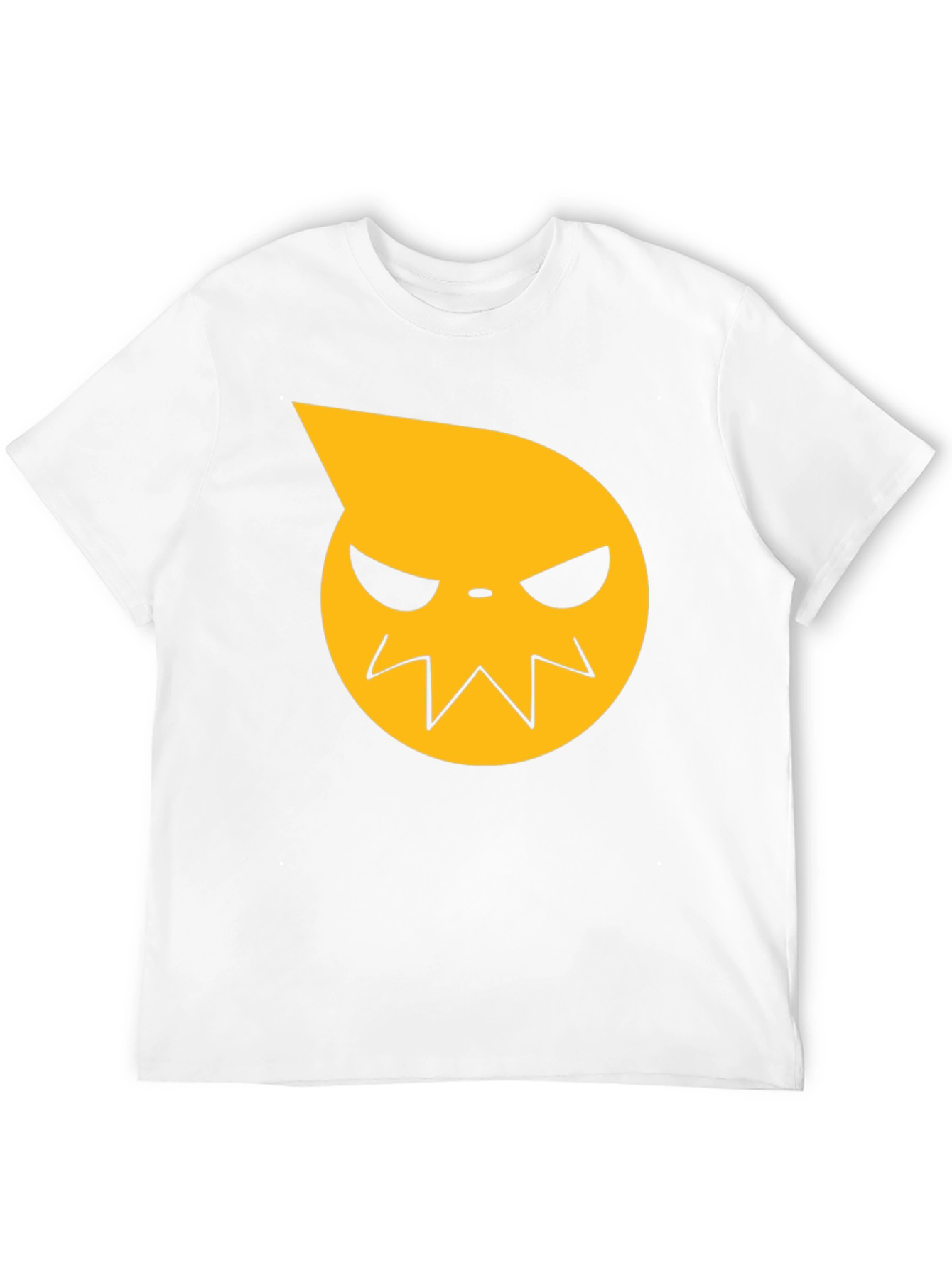 Camiseta Negra con Diseño Anime Cara Amarilla
