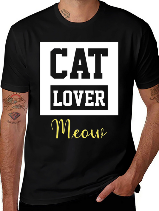 Camiseta Negra Cat Lover Meow