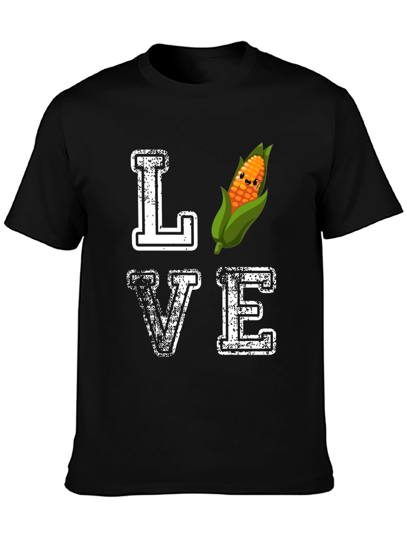 Camiseta Negra Amo el Maíz Divertida