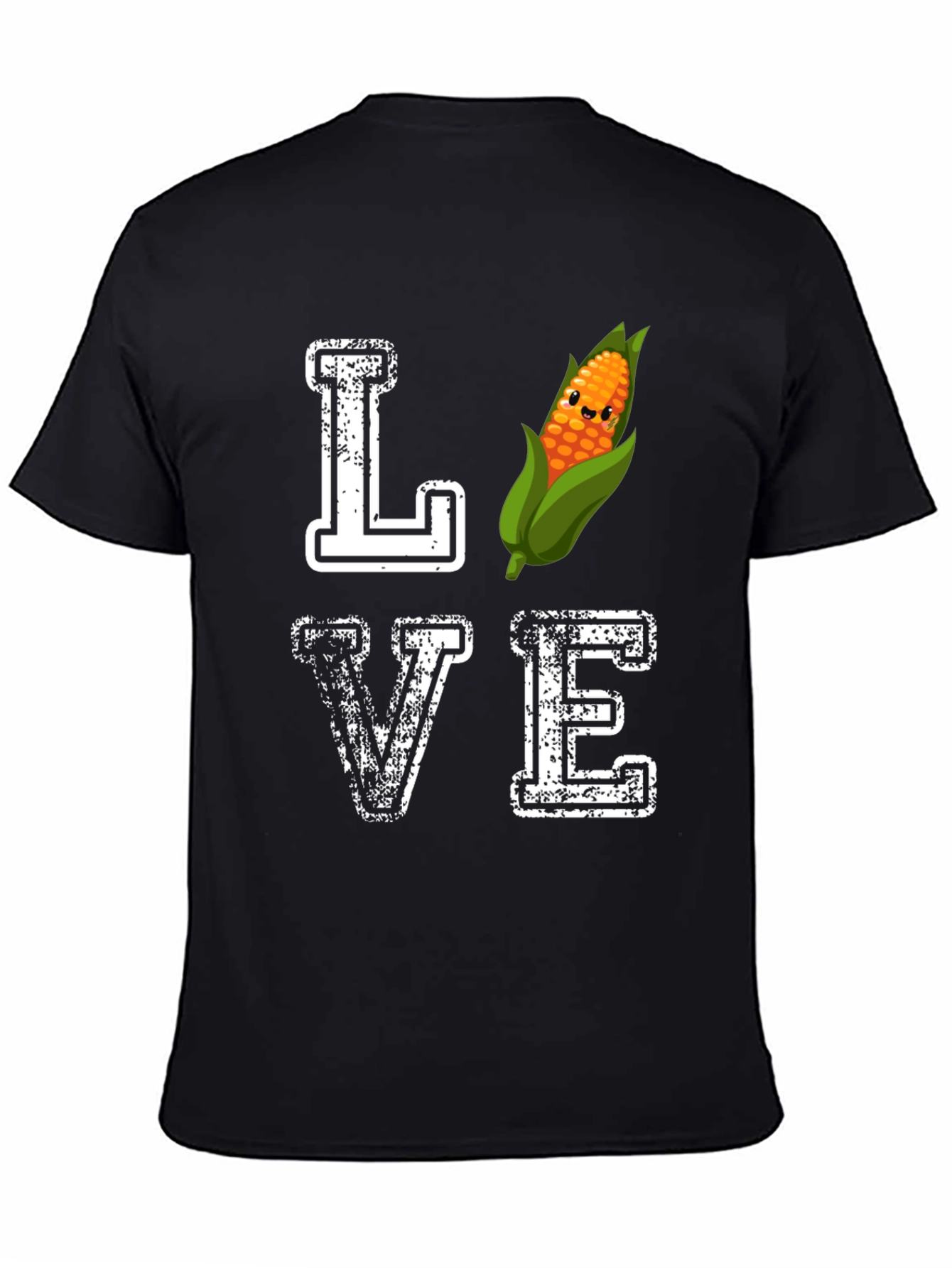 Camiseta Negra Amo el Maíz Divertida