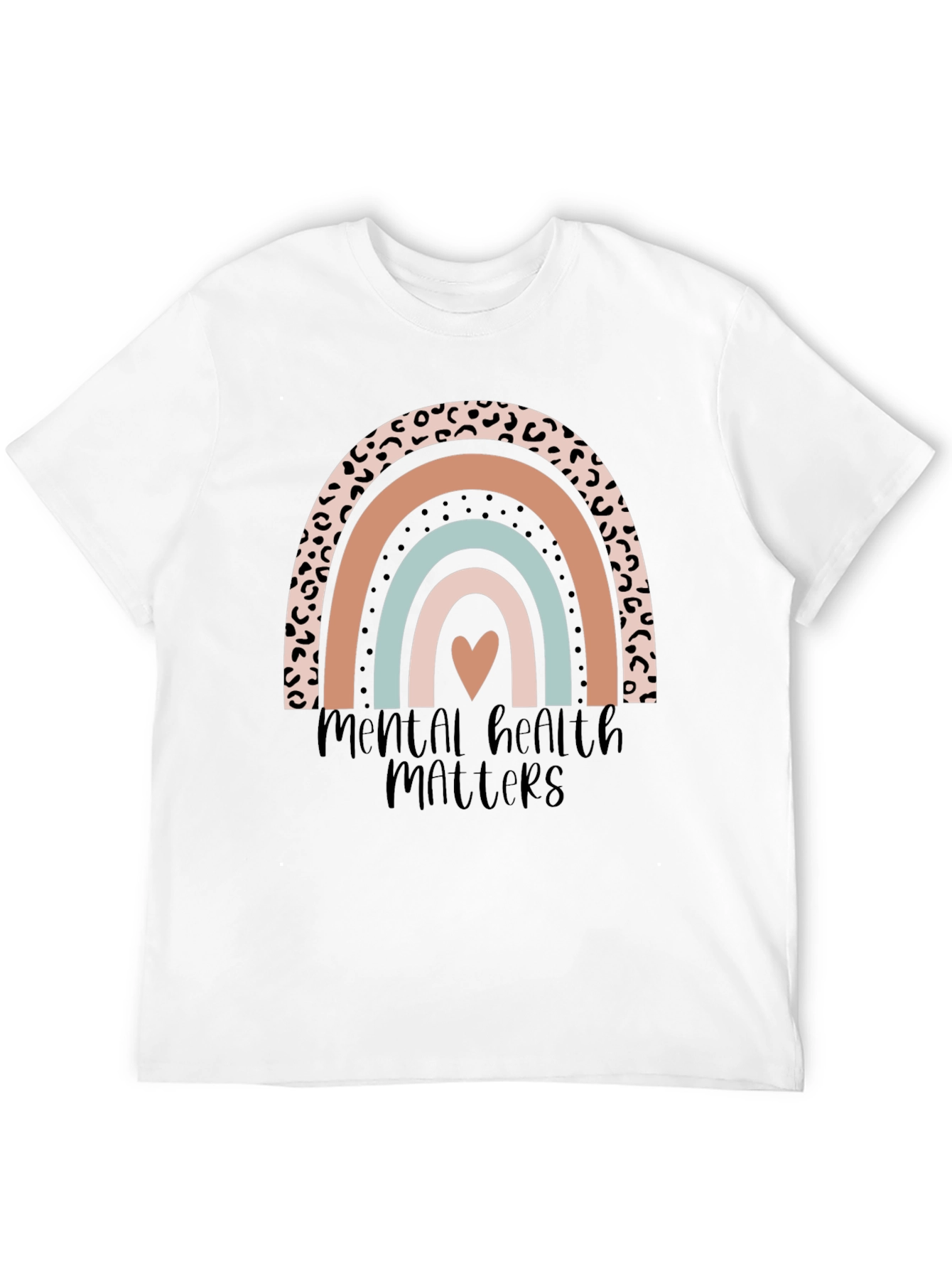 Camiseta Negra con Arcoíris Salud Mental Importa