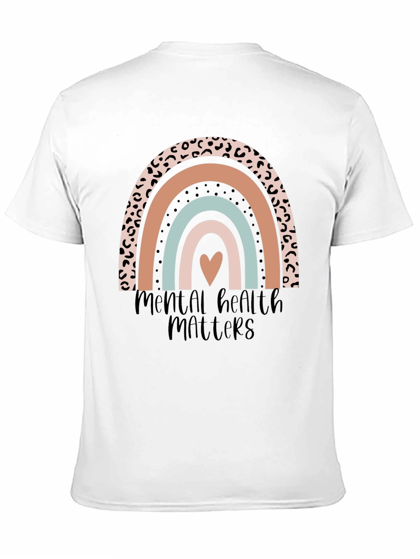 Camiseta Negra con Arcoíris Salud Mental Importa