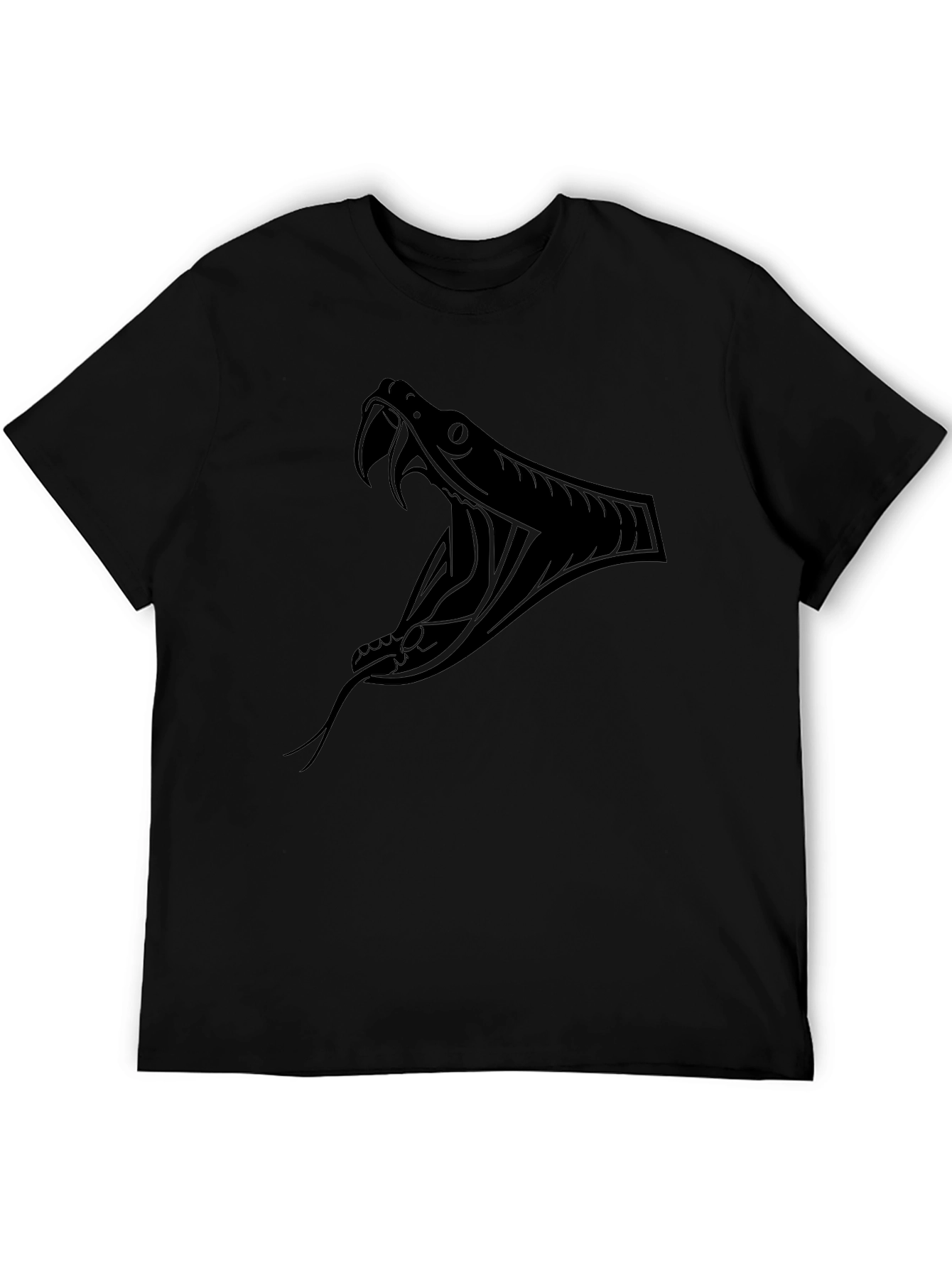 Camiseta Negra con Diseño de Serpiente
