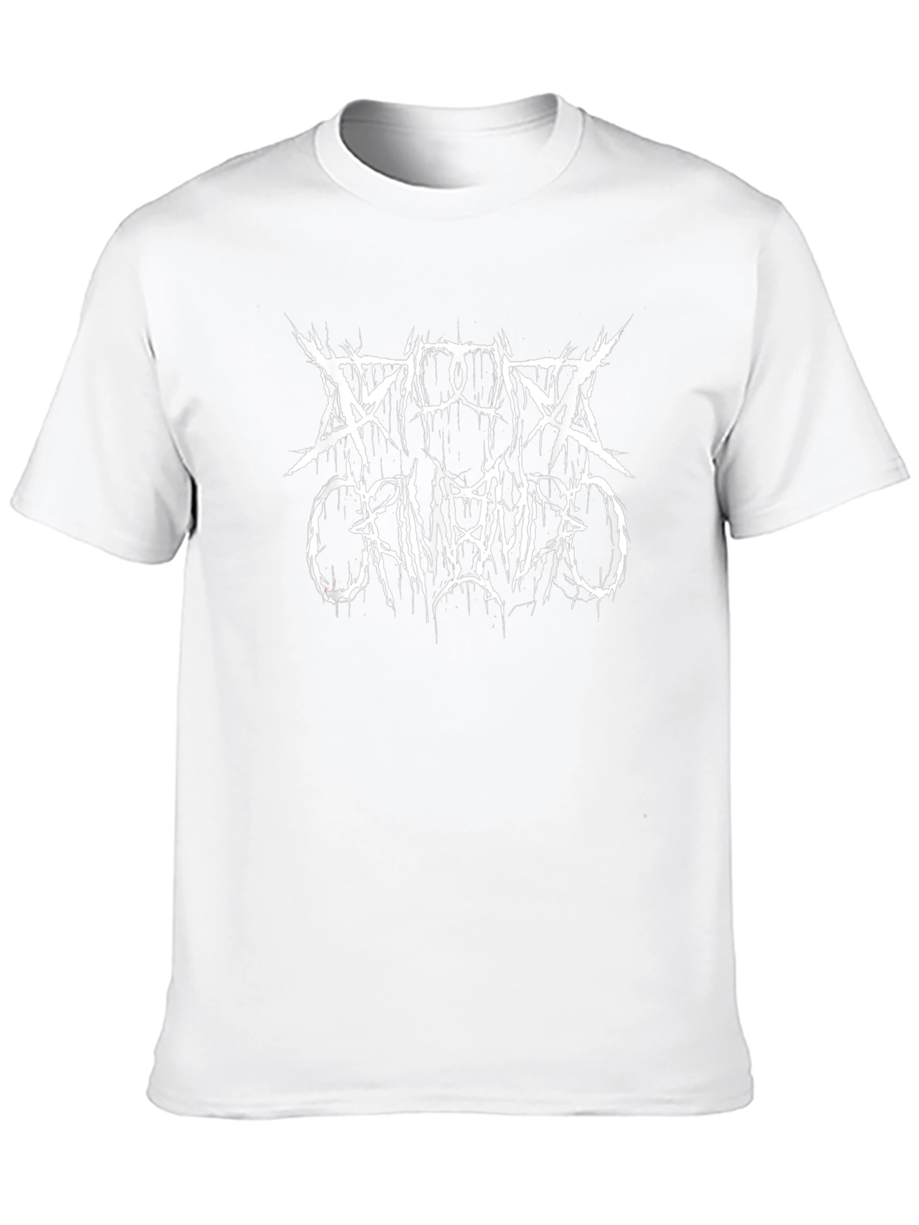 Camiseta Negra con Estampado Metalero Blanco