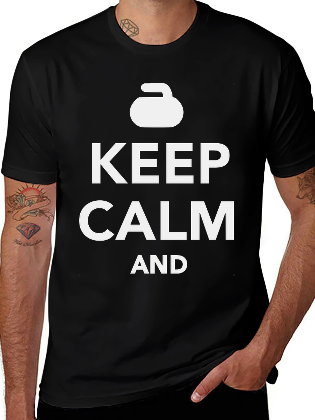 Camiseta Negra: Keep Calm and Curl