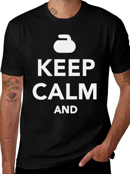 Camiseta Negra: Keep Calm and Curl